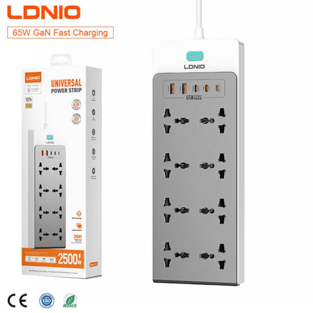Ldnio Sc4 2500w Gan Desktop Power Strip